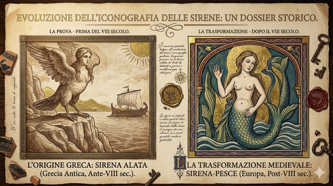 evoluzione delle sirene, dal cielo al mare